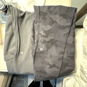 Size 16 LuluLemon 28 inch leggings. Grey pair NWOT, black pair worn once.